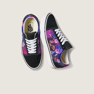 Vans Kpop Demon Hunter  Black and Purple Artistic Sneakers